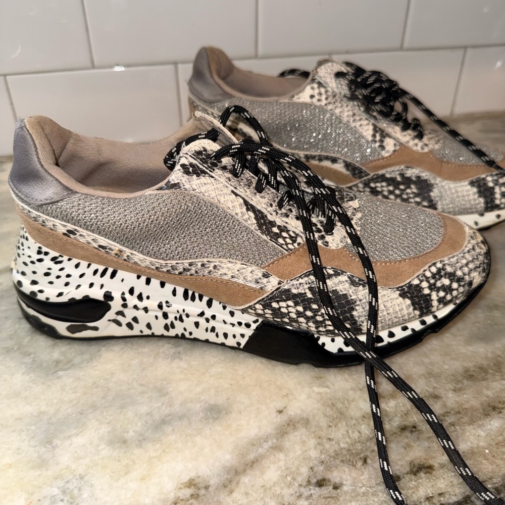Steve Madden Bena Snake Platform Sneakers